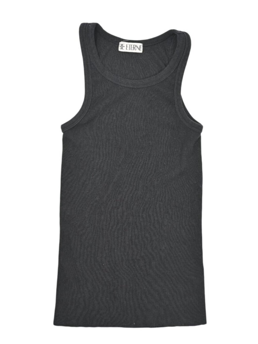 Eterne Ribbed Stretch Jersey Tank in Black